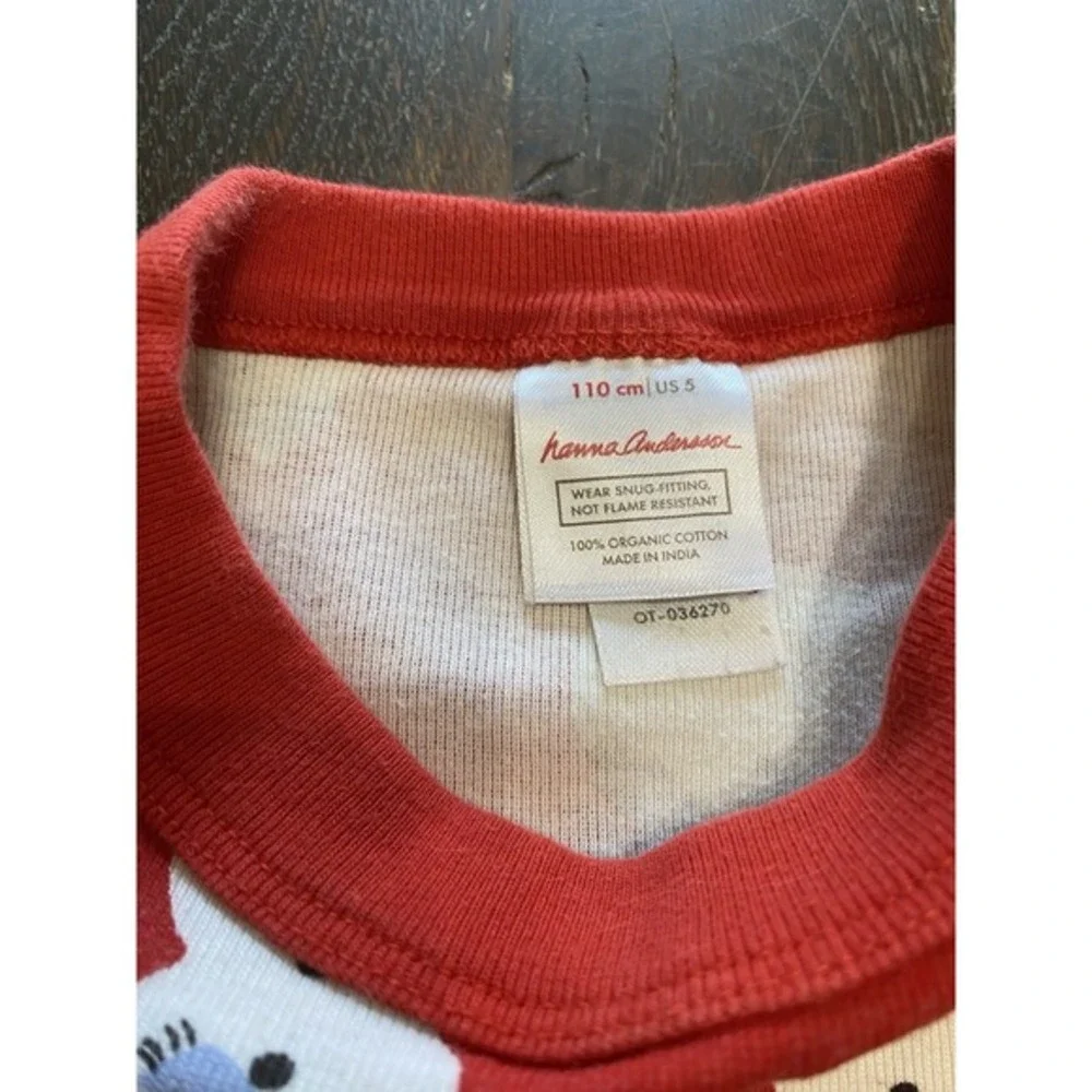 Hanna Andersson Long John Pajamas Christmas Red Snowman Cotton Size‎ 5